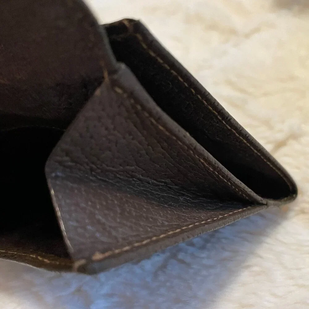 Vintage Gucci Brown Leather Bifold Wallet EUC